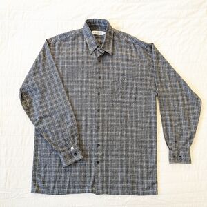 Guy Laroche Gray Plaid Casual Button Down Shirt LT/GG